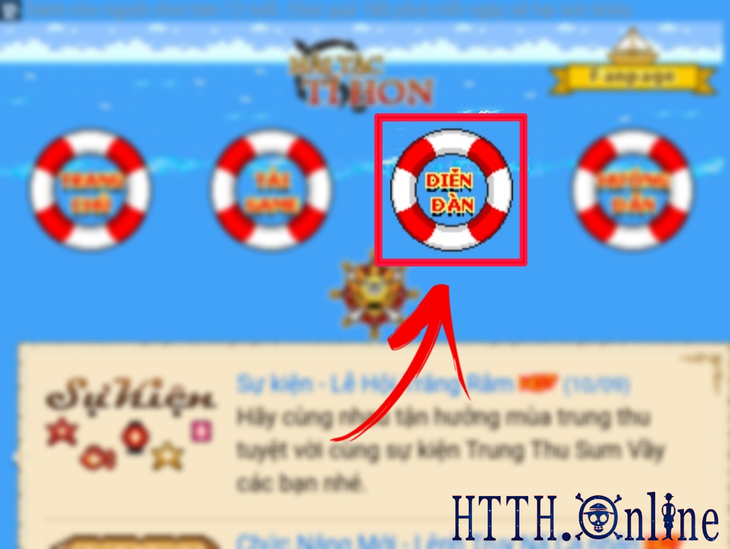 Hải Tặc Tí Hon: hướng dẫn đổi mật khẩu trong game HTTH
